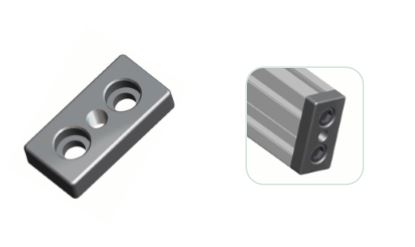 Placa base y de transporte Aluminio 30x60 Tipo I ranura 6 [M12] para montar pies ajustables, ruedas, ganchos o similares