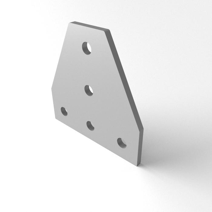 T connector plate 58x58x3, Laser cut