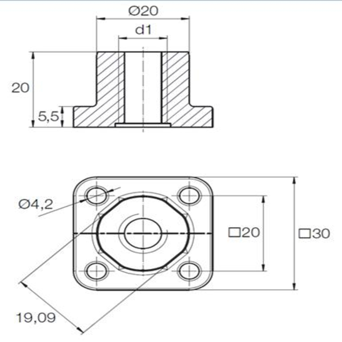 Trapezoid nuts made of iglidur® J TR10X2