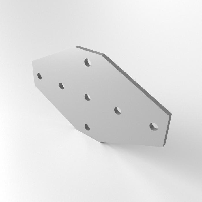 X-connector plate 184x104, Laser cut