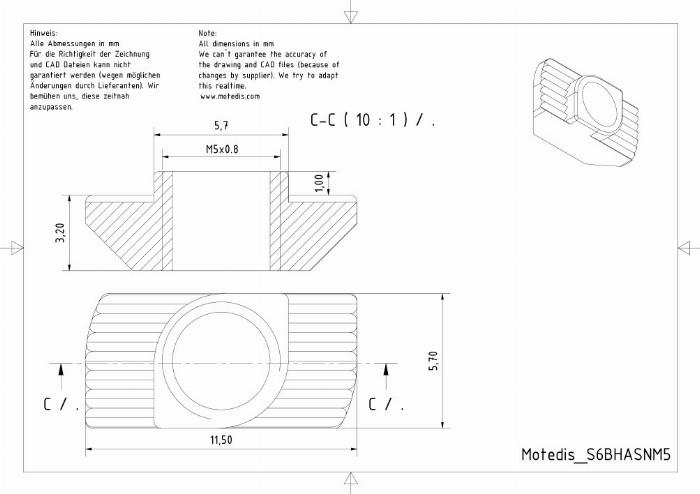 Hammer nut B-Type nut 6 [M5]