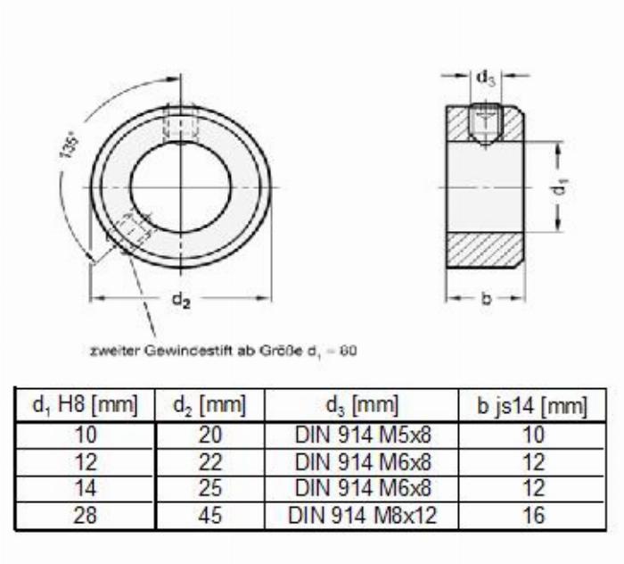 Collars galvanized for circular tube 28mm