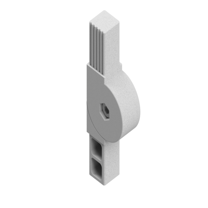 Conector enchufable 2D2 180° de PA para tubo cuadrado 25x25x1,5. Longitud de los brazos: 41 mm. Conector bidimensional de 2 vías con junta 180°