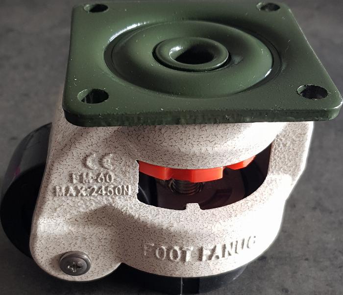 Rueda elevadora con placa de montaje FM 60
